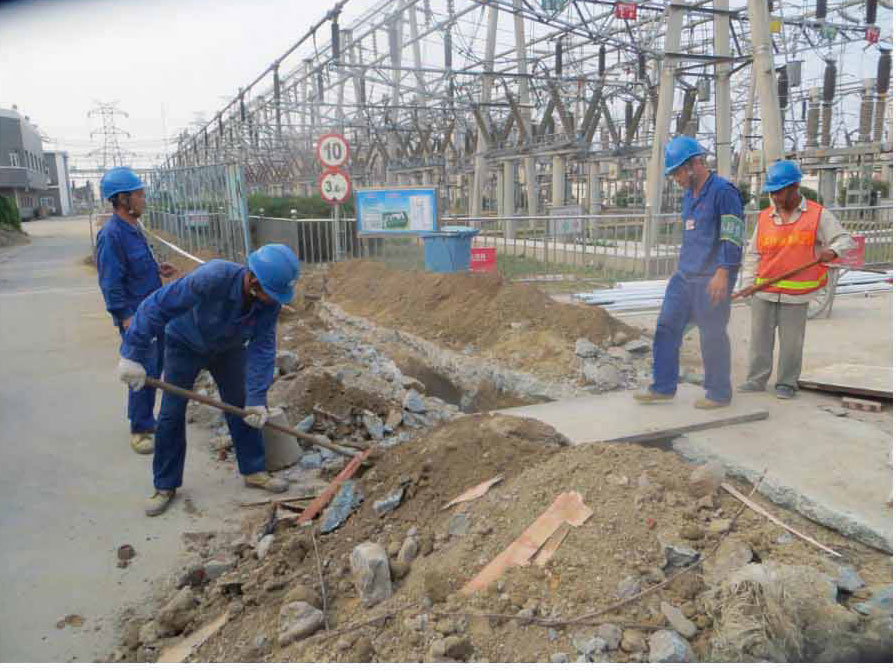 北京清河110KV變電站地面、電纜管道線路大修